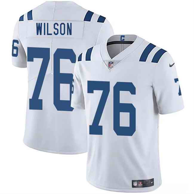 Men's Indianapolis Colts #76 Jack Wilson White 2025 Vapor Limited Stitched Football Jersey